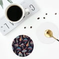 thumbnail image 5 of Disketp Mushroom Doodle Funny Coasters,4 Pcs Leather Coasters With Holder, Perfect Housewarming Hostess Gifts,Protect Furniture From Water Marks Scratch, 5 of 9