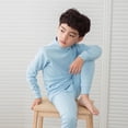 thumbnail image 4 of XBASW Baby Toddler Kids Thermal Underwear Tops for Boys Girls Spring Fall Base Layer Bottoming Shirt Turtleneck Sweater for 2-10 Years, 4 of 9