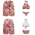 thumbnail image 6 of Garronmavis Hippy Flower His and Hers Couple Swimsuits Matching Set Women's String Two Piece Halter Top Triangle Bikini Set and Men's Swim Trunks Quick Dry Bathing Suit Big & Tall, 6 of 7