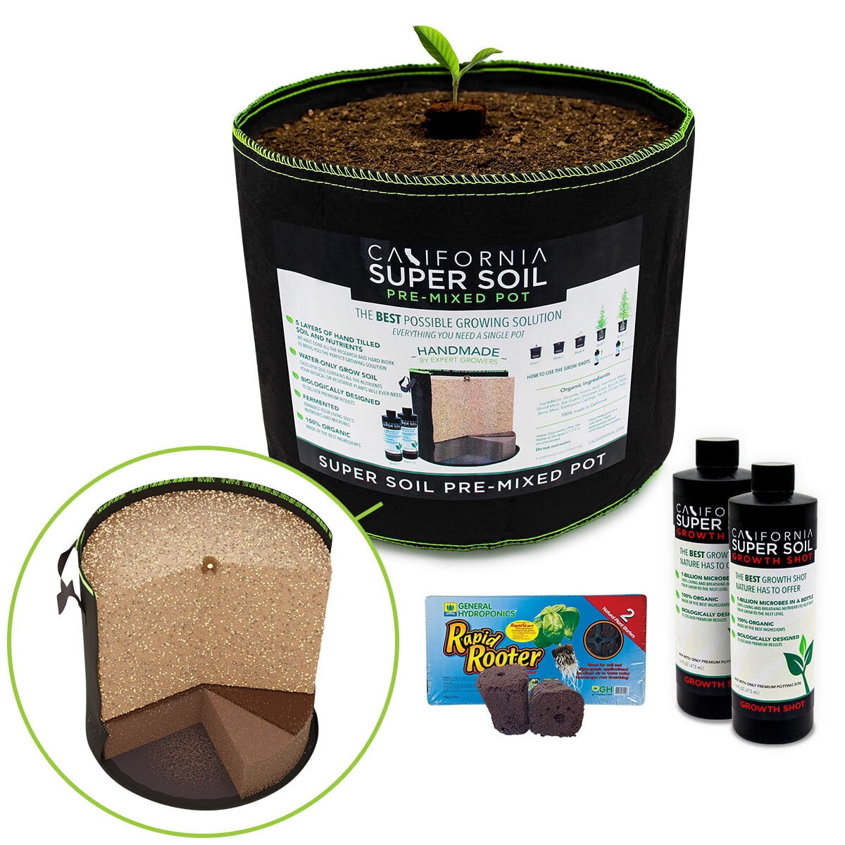 California Hot Soil Black Premixed Super Soil 5 Gallon Pot Every
