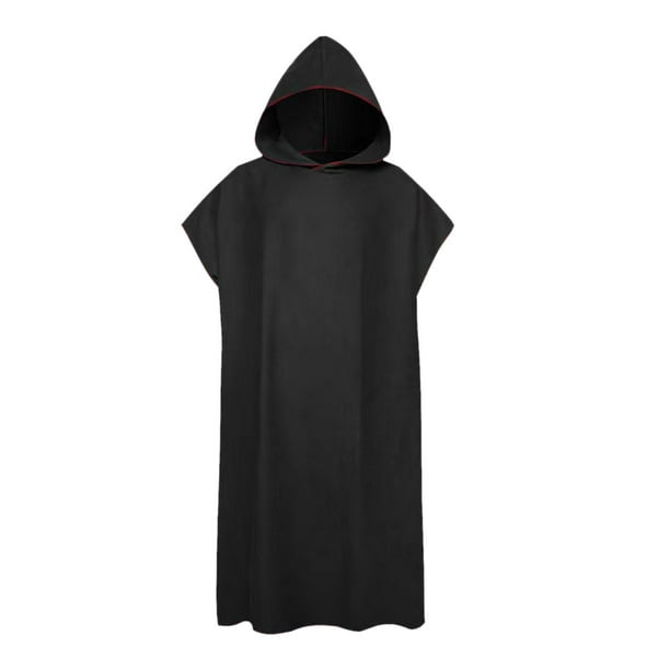 Poncho de microfibra Colamx Toalla de playa con capucha Negro