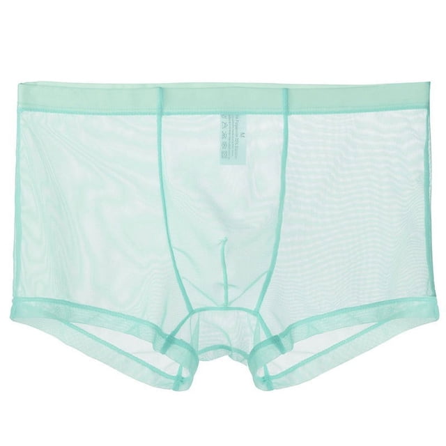 Pitauce Mens Ultra-Thin Underwear Sheer Mesh Boxer Briefs Transparent Seamless Boxers Soft Breathable Underpants