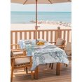 thumbnail image 2 of Outdoor Tablecloth with Umbrella Hole for Patio/Picnic/Party/Camping, Watercolor Marine Coral Waterproof Table Cloth Rectangle Table Cover Washable, Nautical Coastal Starfish Conch Shell (60"x 102"), 2 of 8