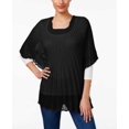 thumbnail image 1 of Collection XIIX Solid Pleated Tunic Poncho Eternal Night Black, 1 of 1