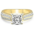 thumbnail image 3 of 3 Carat IGI Certified Princess Shape Lab Grown Diamond Engagement Ring | 14K Yellow Gold | Sandra Side Stone Lab Diamond Ring | FG-VS1-VS2 Quality Friendly Diamonds, 3 of 5
