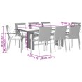 thumbnail image 4 of vidaXL 9 Piece Garden Dining Set with Cushions Black Poly Rattan, 4 of 5