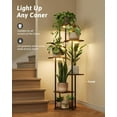thumbnail image 2 of Corner Plant Stand Indoor 6 tiered plant shelf for Multiple Plants tall plant holder plant table metal shelving for Living Room Bedroom Balcony  Brown Oak with Light, 2 of 6