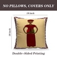 thumbnail image 2 of LALILO Throw Pillow Covers African Woman Traditional Clothes With African Cushion Cover 18" x 18", 2 Pack, 2 of 6