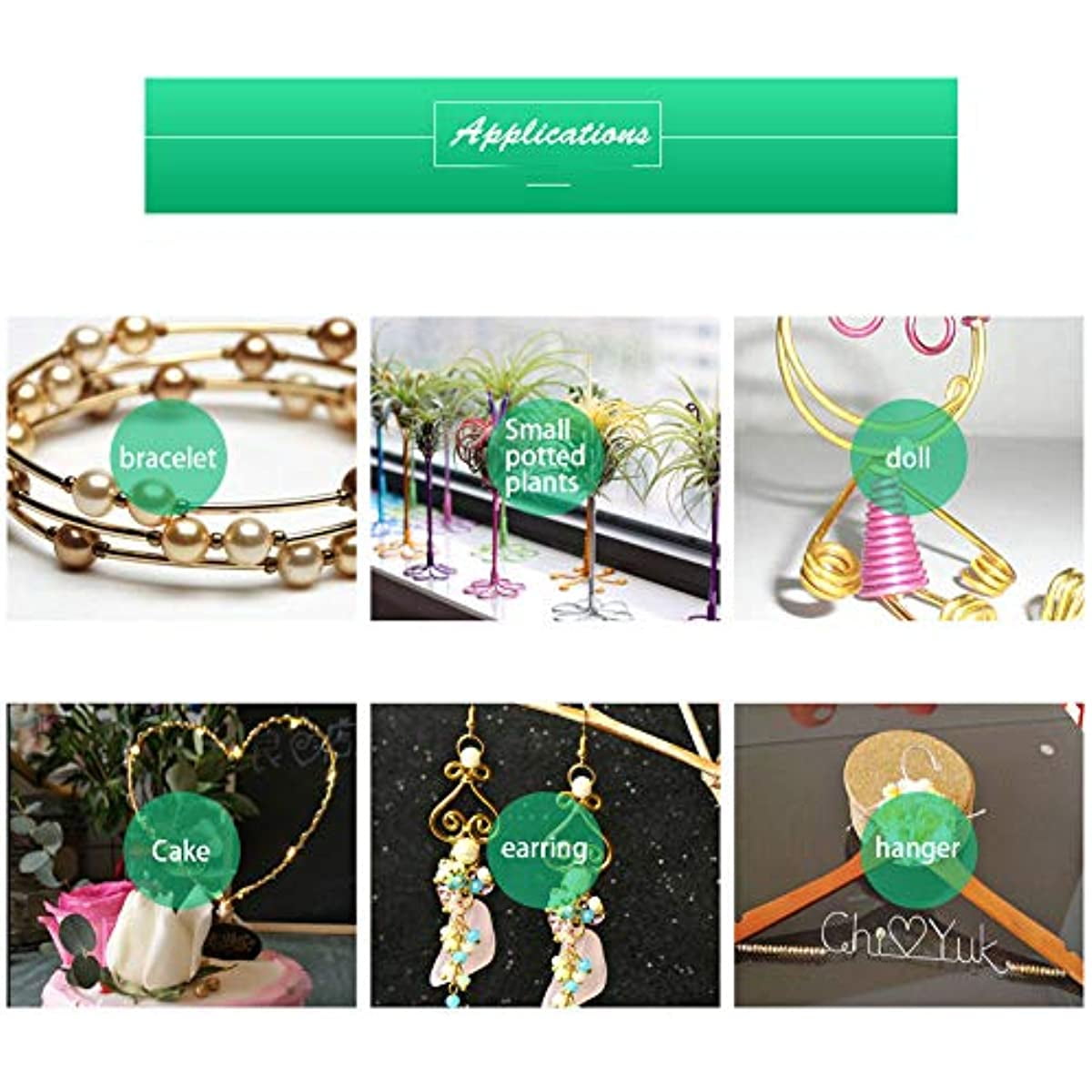 10Colors 650 Feet Aluminum Wire 12 15 18 20 Gauge Bendable Metal Craft Wire Flexible Sculpting Beading Wire for DIY Wrapped Jewelry Manual Arts Making Rainbow Projects