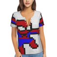 thumbnail image 1 of Spider-Man Women's Sexy Deep V-Neck Short Sleeve T-Shirt, 1 of 7
