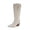 Beige Boots for Women, variant on hopeusnice Women Knee High Slouchy Boots With Lace Trim Pointed Toe Block Heel For Vintage Style And Party Occasions Beige 35