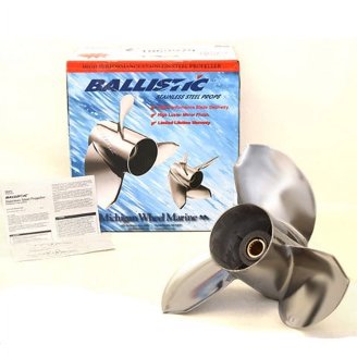 Michigan Wheel Apollo 3-Blade Stainless Steel Propeller – 13-7/8" X 23" Pitch, Right Hand Rotation For Bass Boats