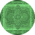 thumbnail image 1 of Ahgly Company Indoor Round Medallion Emerald Green Traditional Area Rugs, 5' Round, 1 of 4