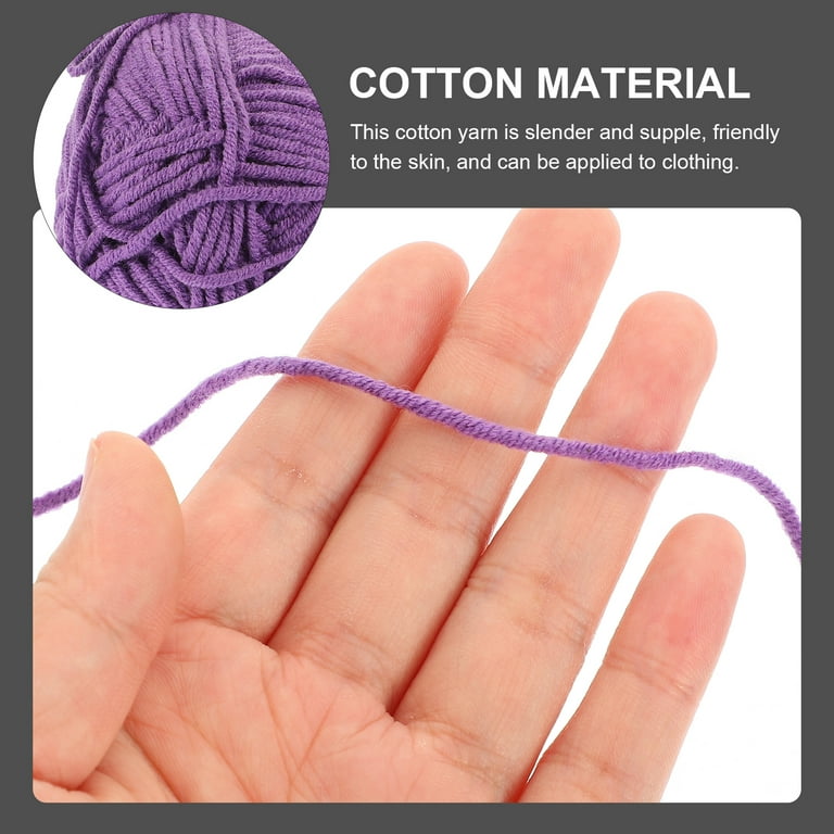 3 Rolls of Crochet Cotton Yarn Decorative Yarn for Crocheting Knitting Cotton Yarn Knitting DIY Yarn, Size: 12X6CM, Purple