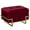 Red Small, variant on Rectangle Velvet Storage Ottoman Stool Box with Abstract Golden Legs  Decorative Sitting Bench for Living Room Home