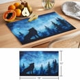 thumbnail image 6 of Black Wolf Night Placemats Set of 6 Abstract Forest Silhouette Starry Place Mats Indoor Wipeable Table Mats Washable Cloth Dining Table Placemats for Kitchen Holiday Party Home Decor 13x19 Inch, 6 of 9