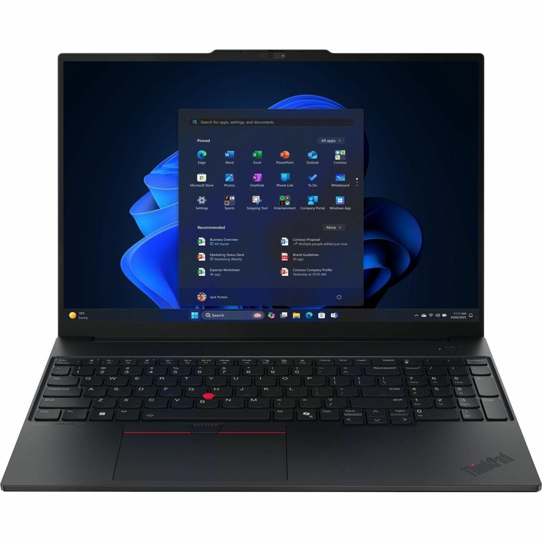 Lenovo ThinkPad 16" Laptop, AMD Ryzen 7 250, 16GB RAM, 512GB SSD, Windows 11 Pro, 21ST0004US