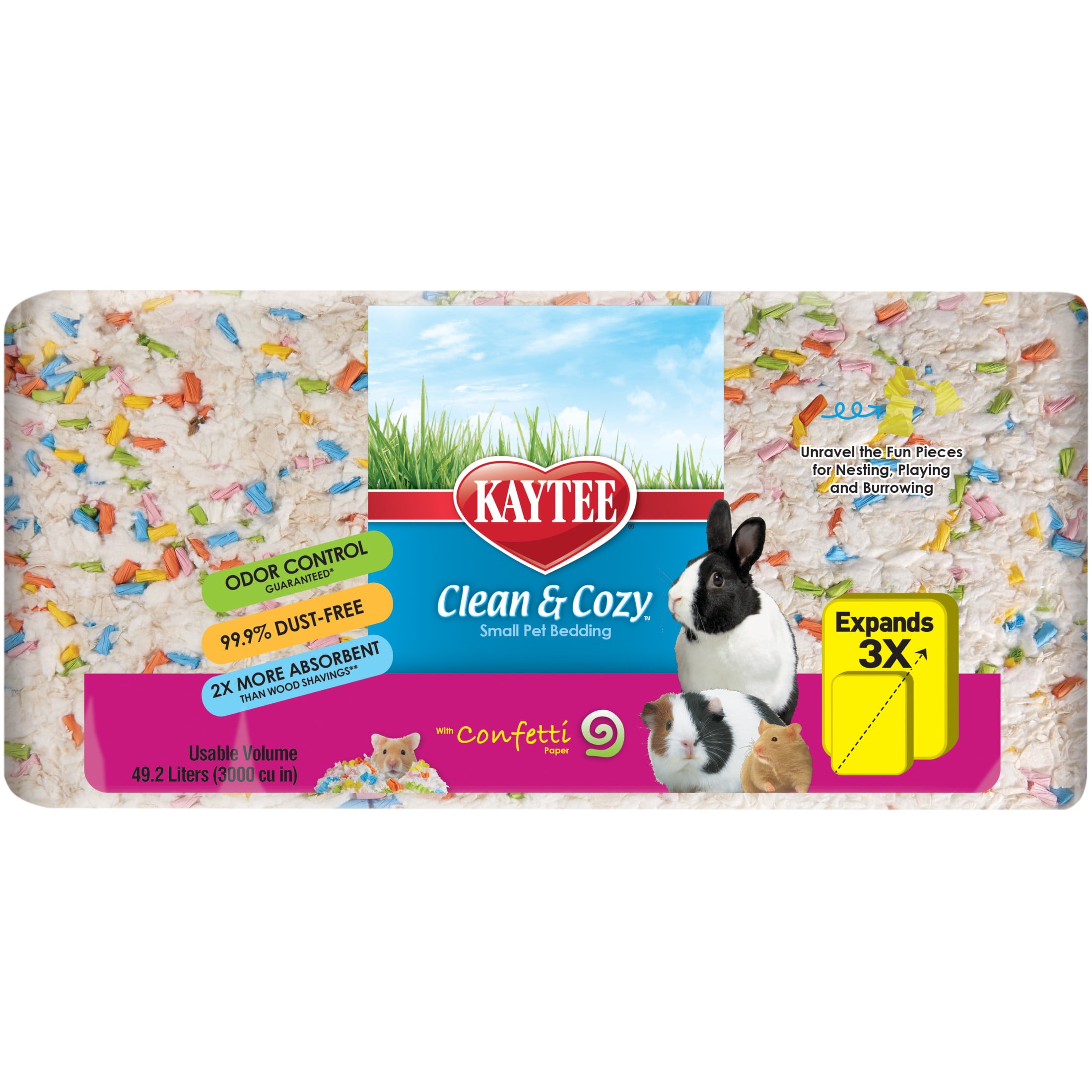 Kaytee Clean Cozy Confetti Bedding For Pet Guinea Pigs Rabbits Hamsters More 49.2L