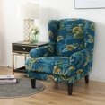 thumbnail image 4 of Skksst Modern Printed Wingback Sofa Slipcover 2-Pieces Furniture Portector Armchair Cover, 4 of 7