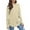 Khaki, variant on EDFBUYKRS Textured Tops for Women Crew Neck Long Sleeve Shirts Fall Blouses Casual Basic Tee Xxxl