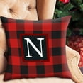 thumbnail image 3 of dajkiuy 26 Initial Letter Throw Pillow Cushion Cover,Red Black Buffalo Check Plaid Pillow Cases,18 x 18 Inch Square Pillow Protectors for Sofa Couch Bedroom Car Chair Home Decor(N), 3 of 8