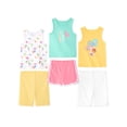 thumbnail image 2 of Garanimals Newborn Baby Girl Cotton 6-Piece Outfit Sets, Graphic Tops & Bottoms, 0M–12M, 2 of 11