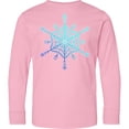 thumbnail image 3 of Inktastic Christmas Blue Ice Snowflake Long Sleeve Youth T-Shirt, 3 of 5