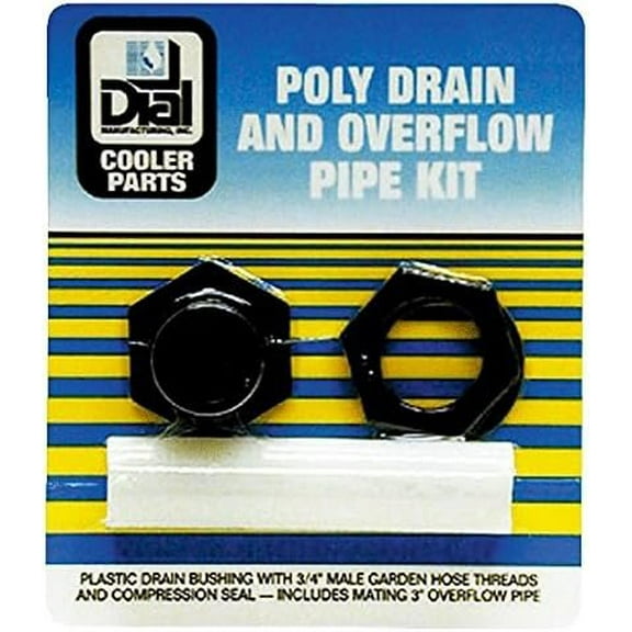 Dial Drain and Pipe Kit, Plastic - Black - 4 in. H x 5 in. W