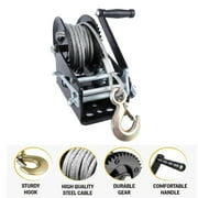 Nextirrer Hand Winch 3500 lbs Heavy Duty Steel Cable Crank Gear Winch ATV Boat Trailer