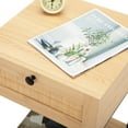 thumbnail image 4 of CLEARANCE! Natural Rattan Nightstand Bedside Table with one Drawer and Bottom Shelf Set of 2, 4 of 9