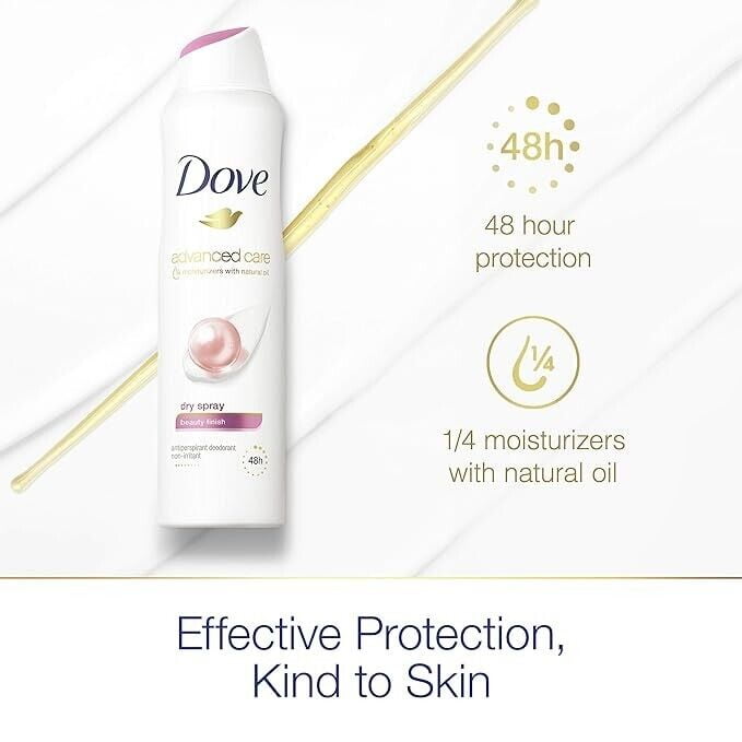 12 Packs Of Dove Beauty Finish Anti Perspirant Deodorant Spray 150 Ml