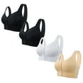 thumbnail image 1 of Timegard Bras for Women 4pc Plus Size Front Closure Full Coverage Support Breathable Comfy Wireless Bras, 1 of 2