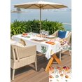 thumbnail image 4 of Outdoor Tablecloth with Umbrella Hole and Zipper, Fall Orange Green Pumpkins Rectangle Table Cloth 60x84 Inch Waterproof Tablecloth, Thanksgiving Maple Leaf Picnic Table Cover for Patio Camping, 4 of 7
