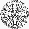thumbnail image 1 of Printtoo Floral Mandala Wooden Rubber Stamp Scrap-booking Craft Textile Round Stamps-5 Inch, 1 of 1