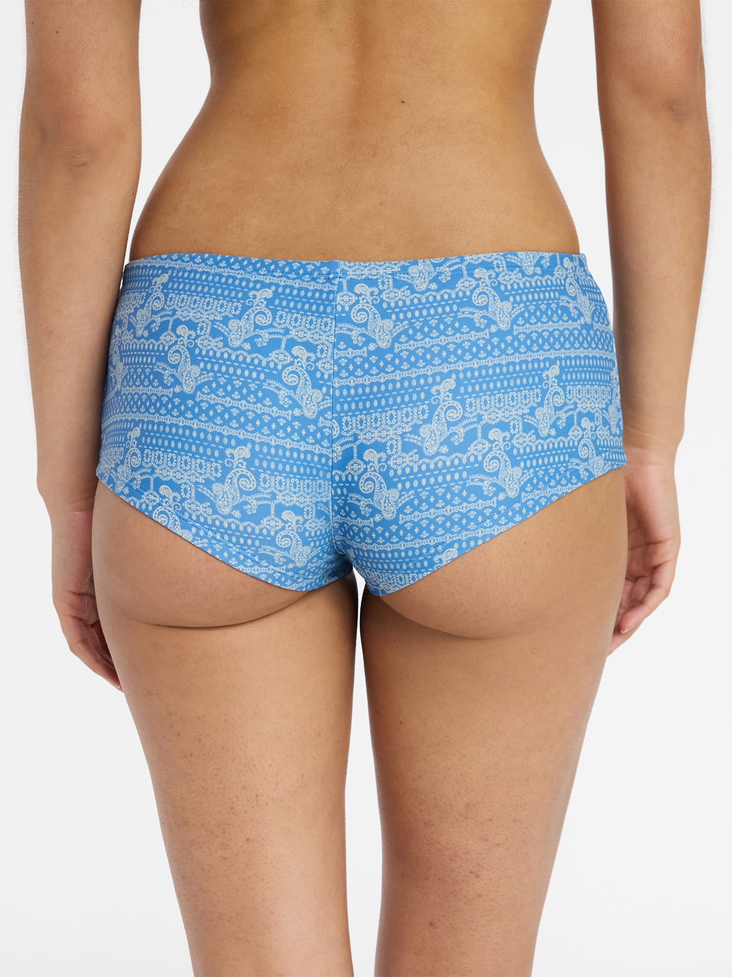 No Boundaries Paisley Bikini Boyshorts, Women's XXS-XXL