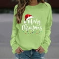 thumbnail image 2 of Enjoytime Crew Neck Sweatshirts Women Cute Printed Long Sleeve Pullover Tops Xmas Holiday Casual Fashion Clothing Green S, 2 of 5
