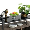 thumbnail image 6 of ENYOPRO Outdoor Bar Cart,Portable Outdoor Wicker Bar Cart,with Extra-Wide Glass Top & Smooth 360° Wheels , Rolling Beverage & Wine Serving Cart for Garden, Backyard, 6 of 9