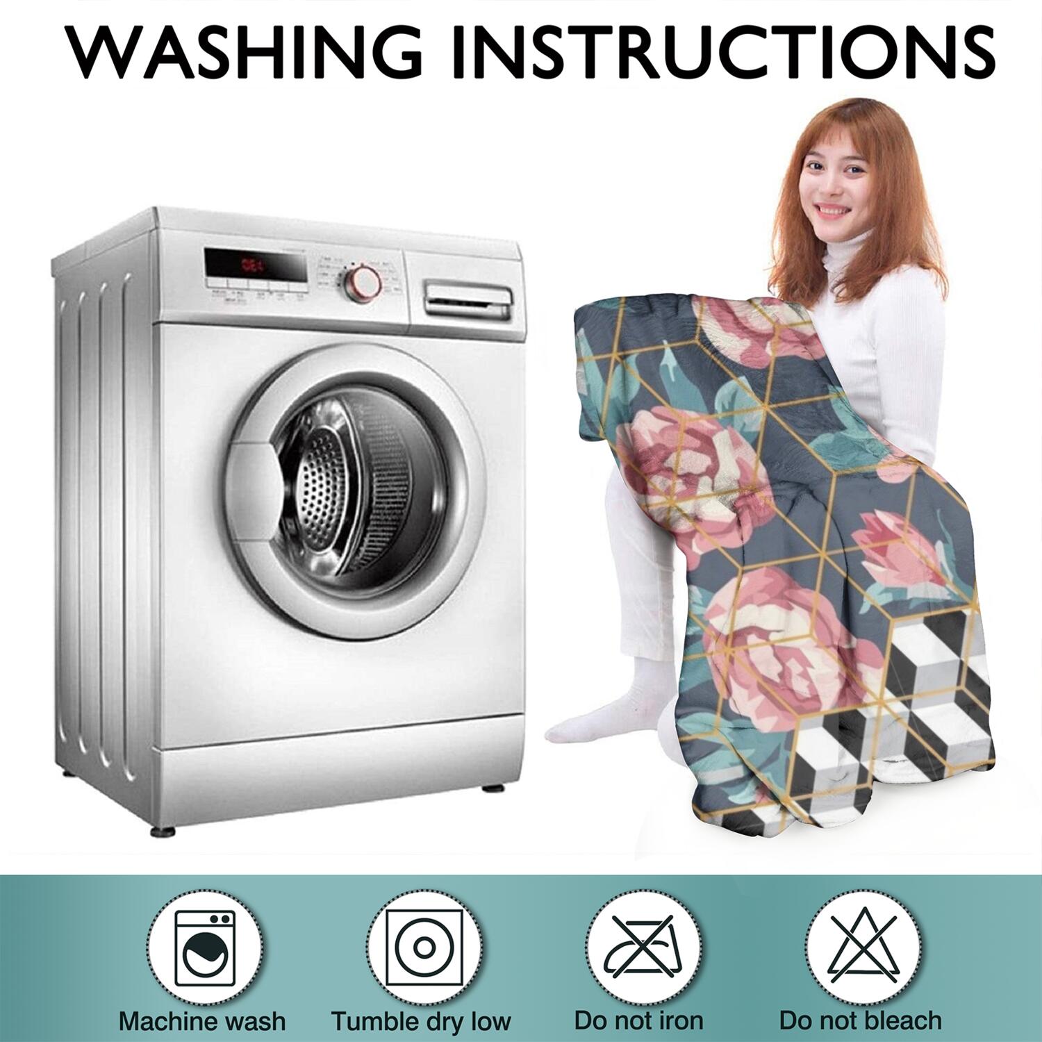 Wearable Oversized Blanket,Pioneer Flower Floral Print Pattern Wearable Blanket Hoodie for Adults,Cozy Hooded Blankets with Super Pockets,Super Warm Fuzzy Pullover for Women & Men