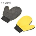 thumbnail image 3 of Uxcell Microfiber Chenille Duster Cleaning Sponge Thumb Glove Mitten, Grey Yellow, 3 of 5