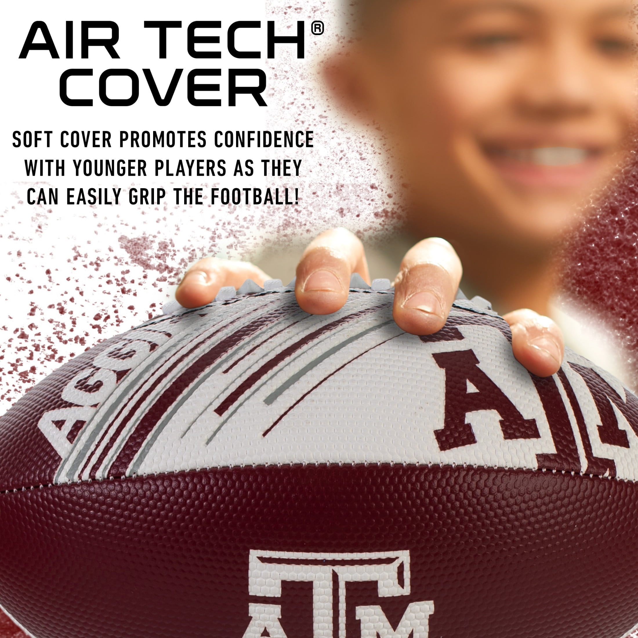 Franklin Sports Texas A&M Aggies Football - Youth Mini Football - 8.5" Football- SPACELACE Easy Grip Texture- Perfect for Kids !