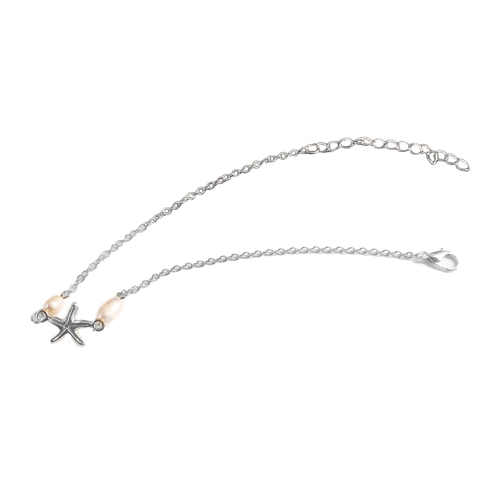 Bracelet Cheville Femme Mode Réglable Pendentifs Étoile De Mer Perles Accessoires De Bijoux