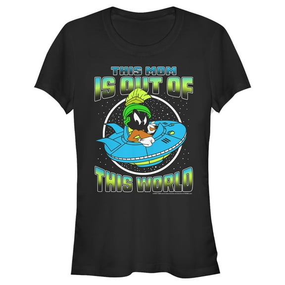 Junior's Looney Tunes Out of This World Mom Graphic Tee Black Large