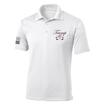 Trenz Shirt Company Mens Trump 2024 Golf Clubs Embroidered Golf Polo-White-XX-Large