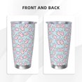 thumbnail image 3 of Lsque Cute Rabbit Pattern 20oz Car Cup with Lid and Straw, Insulated Coffee Cup with Straw Topper, Spill Proof Travel Coffee Mug, Stainless Steel Tumble-Straw Three-piece Set, 3 of 8