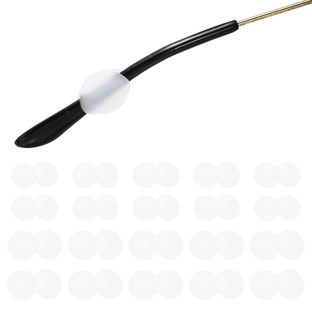 Uxcell 20Parejas Retenedores de Gafas de Silicona, Ganchos para Oídos Antideslizantes de Silicona Suave y Elástica para Gafas de Sol, Estudio, Transparente