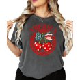 thumbnail image 3 of Trendy America Shirt for Women & Teens Patriotic Stars and Stripes Cherry Bow Tee Pepper Shirt Adult Medium, 3 of 4