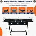 thumbnail image 3 of SONRET - Three Burner Propane Outdoor Camping Stove - 2,25,000 BTU - with Dual Side Shelf, 3 of 9