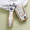 thumbnail image 4 of Kenally Funda de TPU para llave de coche con llavero, funda portátil para llaves de vehículo, llavero, Protector de carcasa, reemplazo de automóvil Automoción decorativa y accesorios Gris Kenally VI017067-03B, 4 of 6