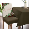 thumbnail image 6 of Chair Covers for Dining Room Set of 6,Merry Christmas Words on Green Stretch Seat Protector Removable Washable Chairs Slipcovers for Kitchen Banquet Wedding Hotel,Pine Cone Berry, 6 of 6