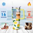 thumbnail image 4 of 40 oz Tumbler Lemon with Handle Stainless Steel Travel Mug Leak Resistant Mug Car Cup Holder Friendly for Travel Commuting, 4 of 7